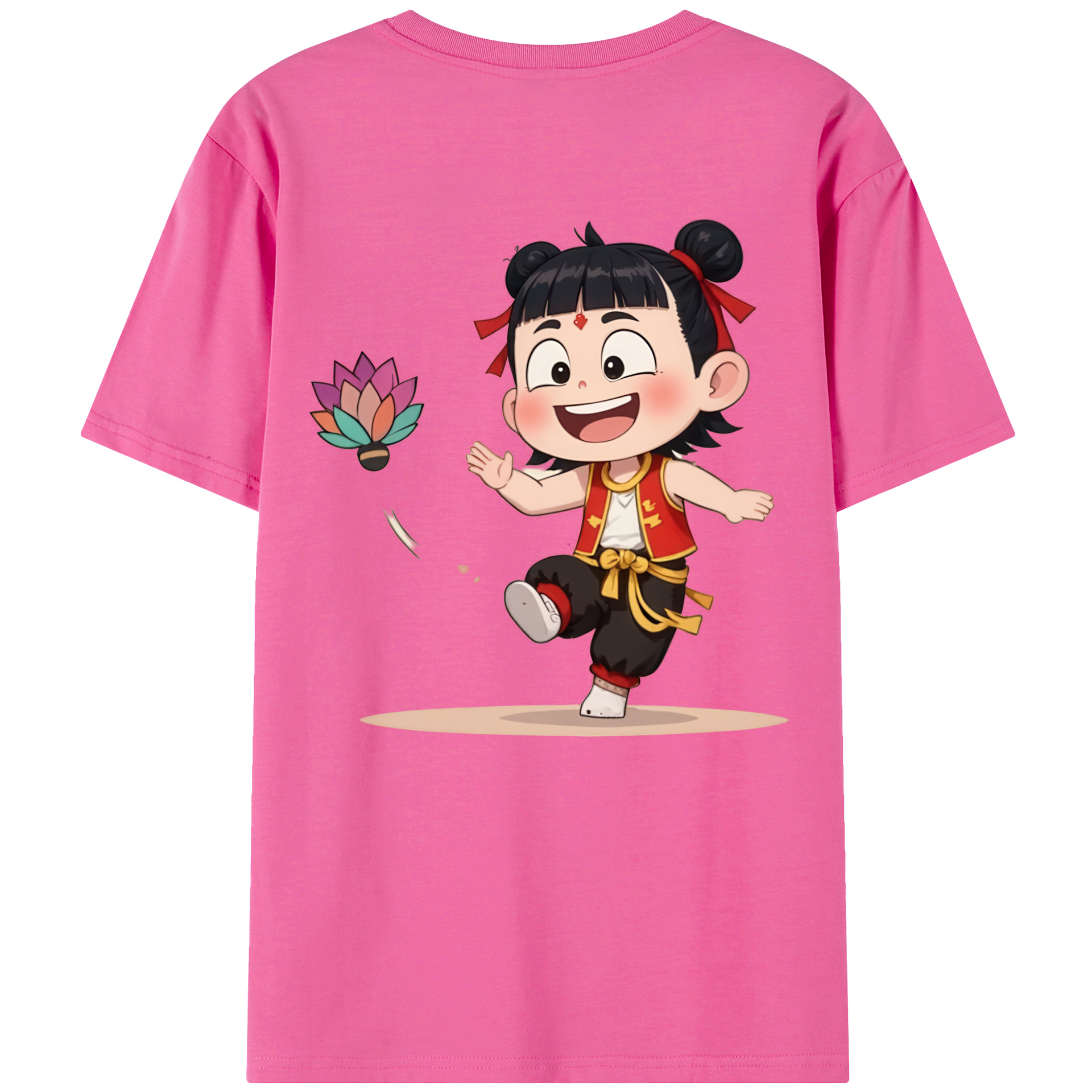 （画像用） Ne Zha 2 ナタ 魔童の大暴れ レディース半袖Tシャツ(バックプリント)